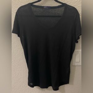 GAP - 100% Linen Black V-Neck Shirt (Size: XS)